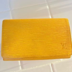 786085F V Louis Vuitton Wallet Porte Yellow Epi Leather